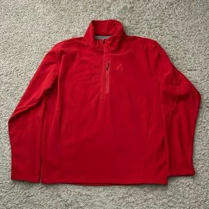 EUC Men’s Eddie Bauer First Ascent Solid Red 1/4 Zip Fleece Pullover Size XXL